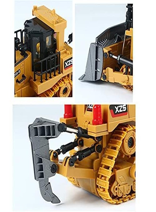 VIKINGS Remote Control Bulldozer RC 1/24 Full Functional Construction Vehicle, 2.4Ghz 9 Channel Bulldozer Front Loader Toy with Light and Sound for Kids Age 6,7,8,9,10,- Multicolor - Image 4